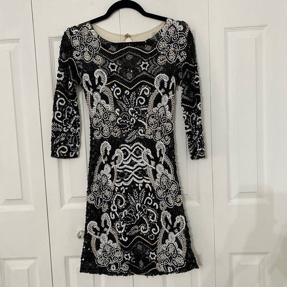 NWT Rare PATBO All Over Hand Beaded Sequins Fitted Dress EU 36 - Picture 6 of 15